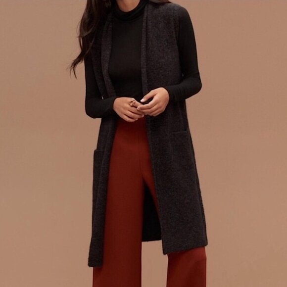 Aritzia | Wilfred Dunkirk Mohair Wool Blend Long Duster Vest in XXS - Picture 1 of 11